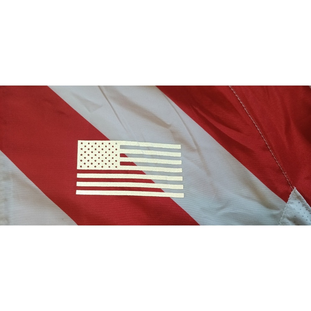 Mens American Flag Jacket Hooded Windbreaker USA Cycling Patriotic M Americana - Picture 10 of 11